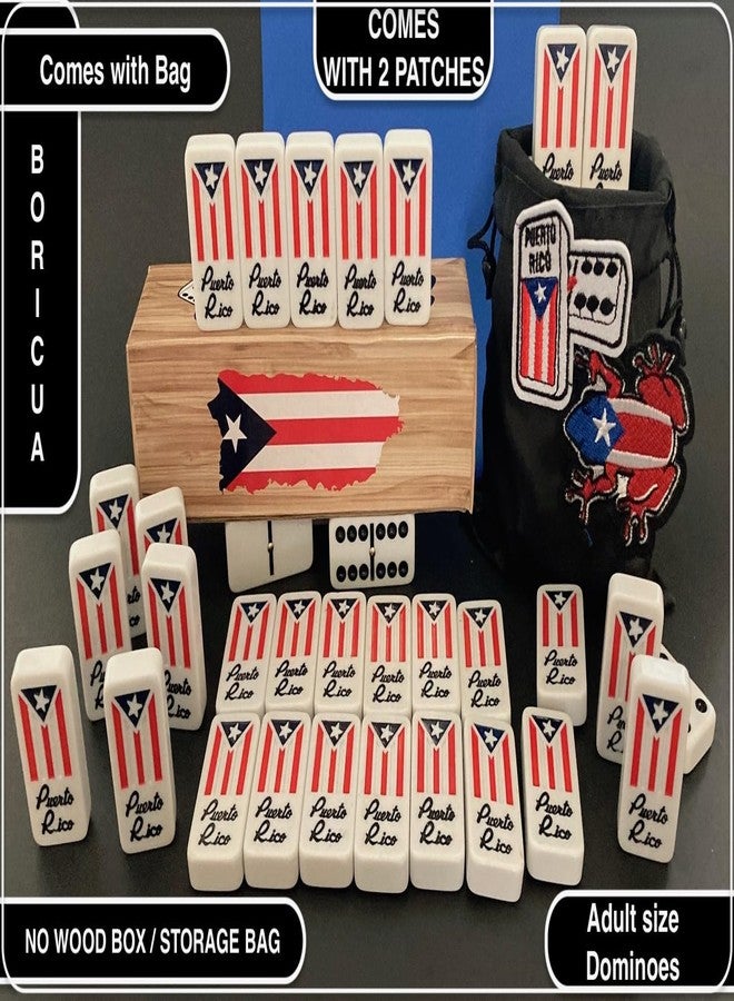 PRK 14 Puerto Rico Dominoes Bag Set Domino Tiles Boricua PR Puerto Rican Domino Set Classic Double six Dominos Adult Size Must Have (Comes with Travel Bag) no Wood Box - Image 3