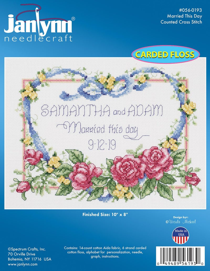 Janlynn Married This Day Counted Cross Stitch Kit - Image 2