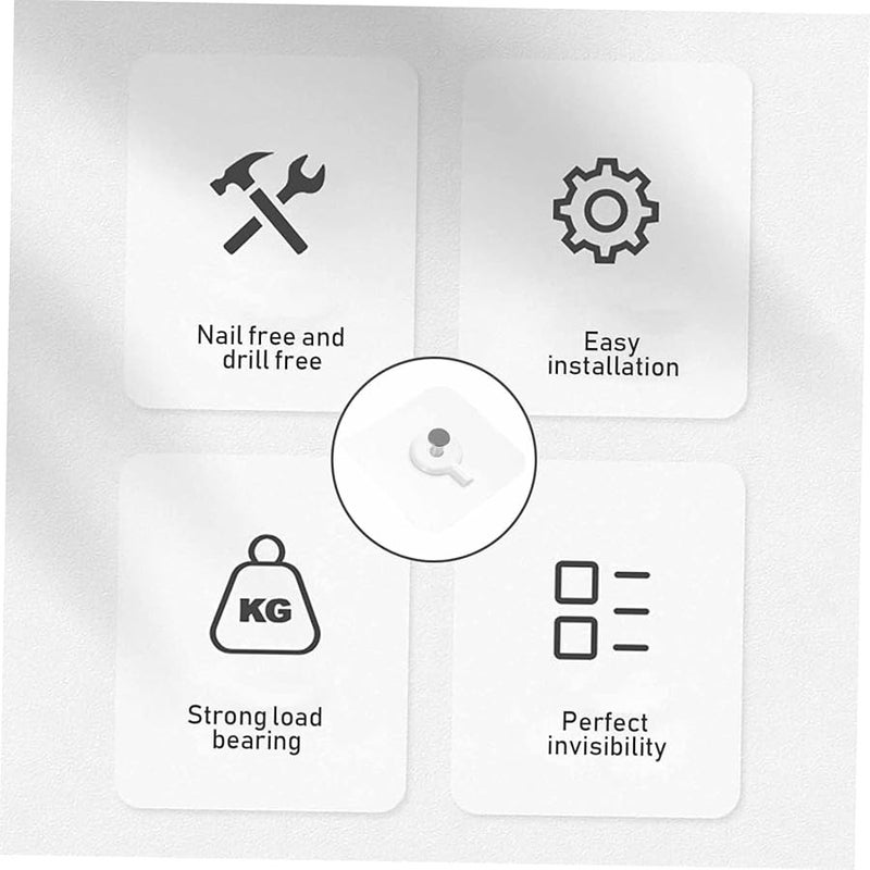 Angoily 20 Pcs Self Adhesive Non Trace Hooks For Home And Kitchen Multi Functional Wall Stickers Easy Installation Space Saving - Image 5