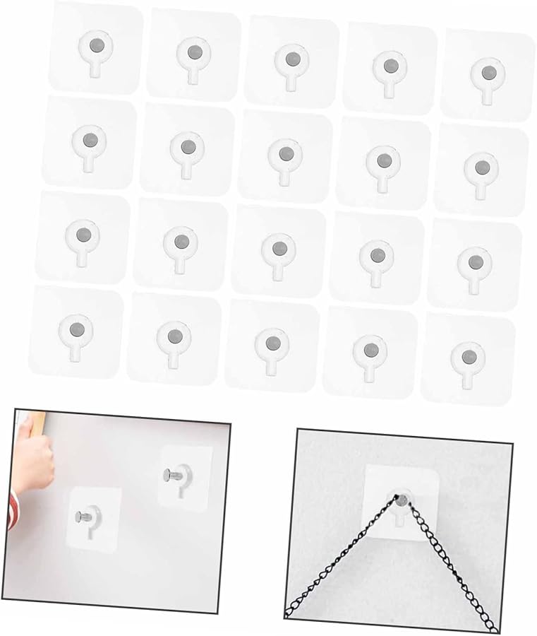 Angoily 20 Pcs Self Adhesive Non Trace Hooks For Home And Kitchen Multi Functional Wall Stickers Easy Installation Space Saving - Image 3