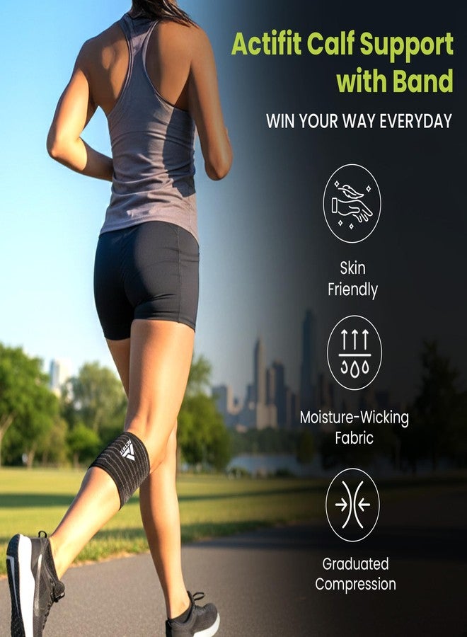 ACTIFIT Calf Support with Adjustable Band – Compression Brace for Pain Relief, Sports & Gym – Free Size - Image 3