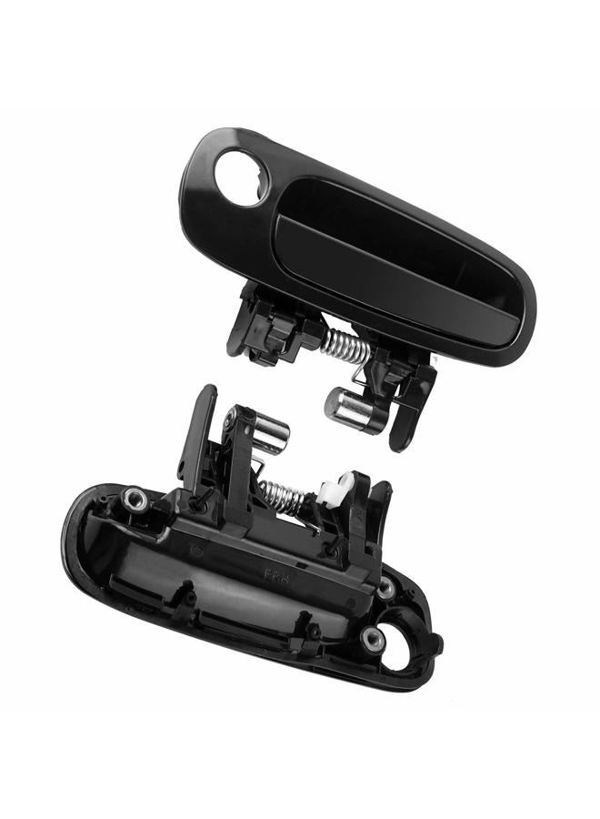 HHCSOP 8PCS Exterior Interior Front Rear Door Handles Set Left Driver & Right Passenger Side Fit for 1998 1999 2000 2001 2002 Toyota Corolla Chevy Prizm (Black & Gray) - Image 4