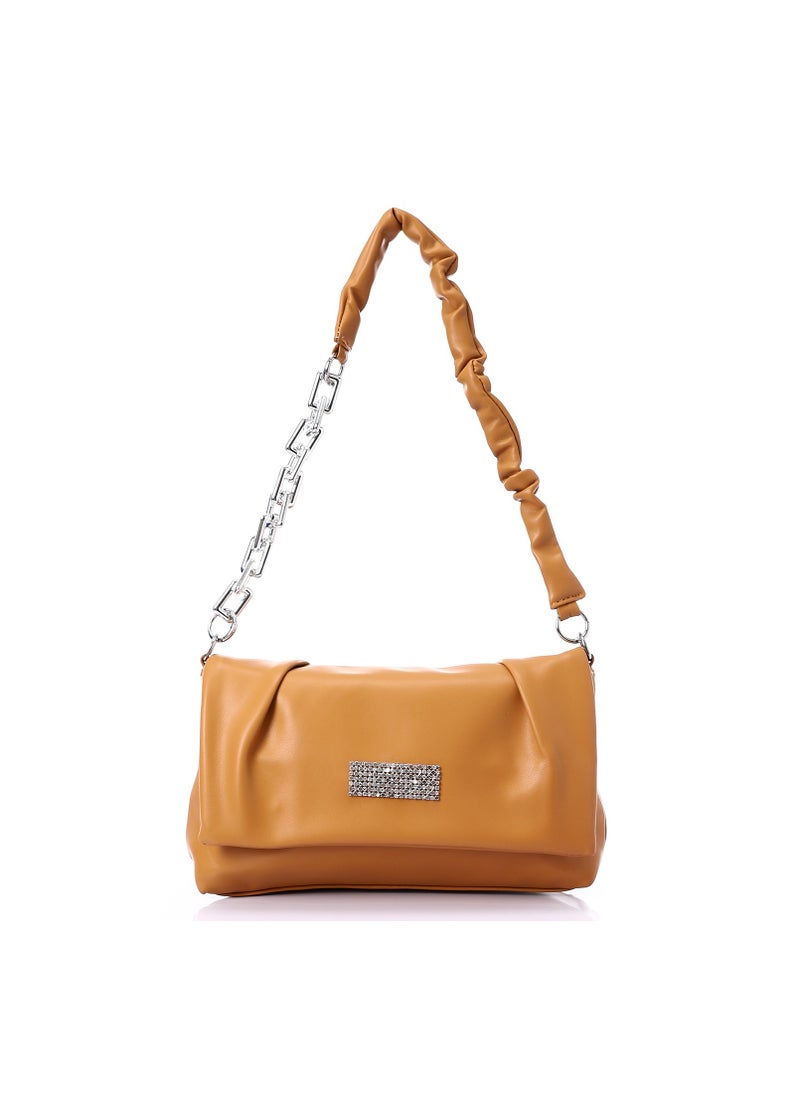 Mr.joe Magnetic and Zipper Closure Cross-Body Bag - Bronze Brown  - Image 1