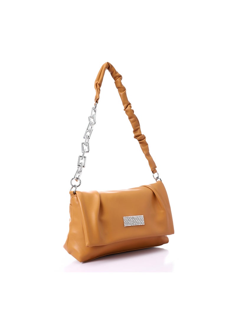 Mr.joe Magnetic and Zipper Closure Cross-Body Bag - Bronze Brown  - Image 2
