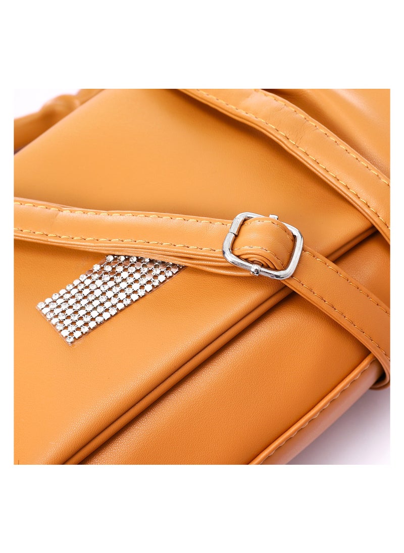 Mr.joe Magnetic and Zipper Closure Cross-Body Bag - Bronze Brown  - Image 4