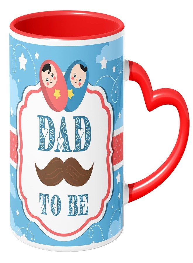 Chhaap Mom to be and Dad to be Couple Heart Handle Matching Mug Set of 2, Printed Mug Gift for Baby Shower Occasion Ceramic Coffee Mug Gift for Mom to be, Mug for Dad to be, Microwave Safe 350ml - Image 4