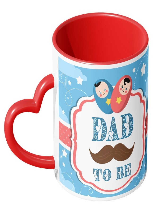 Chhaap Mom to be and Dad to be Couple Heart Handle Matching Mug Set of 2, Printed Mug Gift for Baby Shower Occasion Ceramic Coffee Mug Gift for Mom to be, Mug for Dad to be, Microwave Safe 350ml - Image 5