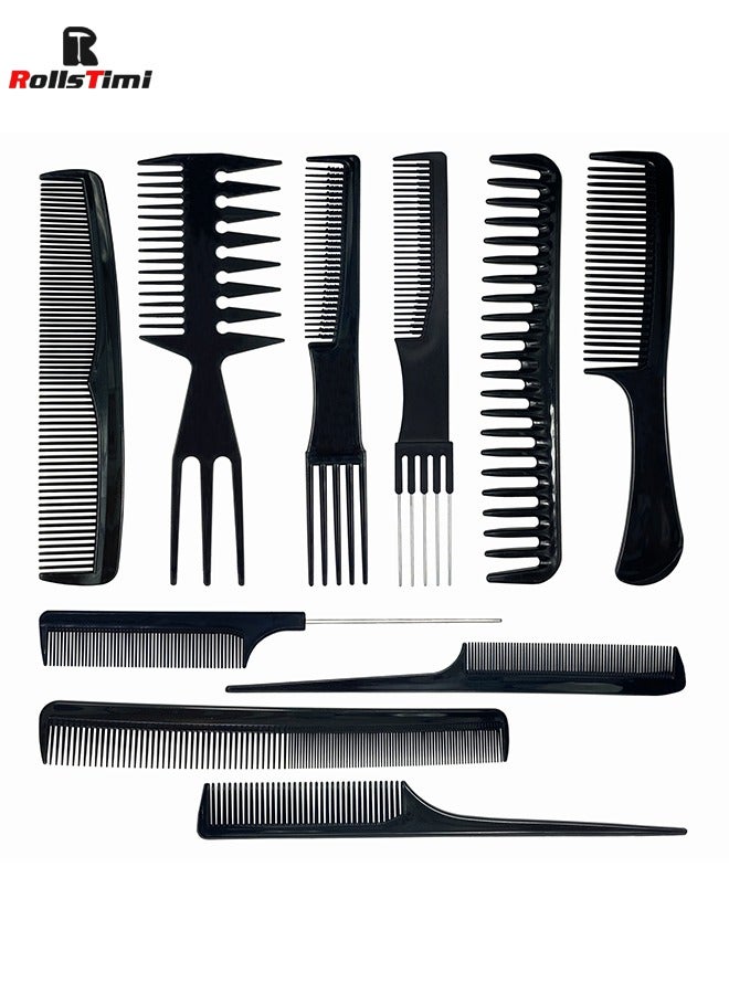 RollsTimi  Styling Hair Comb 10PCS Hair Stylists Professional Styling Comb Set Variety Pack Great for All Hair Types & Styles - Image 1