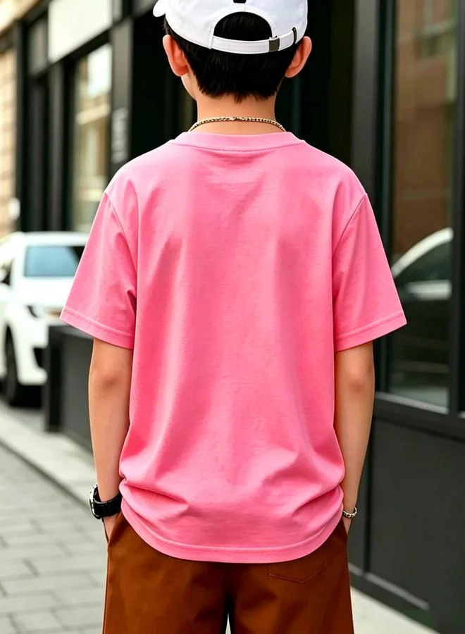 Take Two Kids Pink Cotton Short Sleeve Shark Graphic T-Shirt