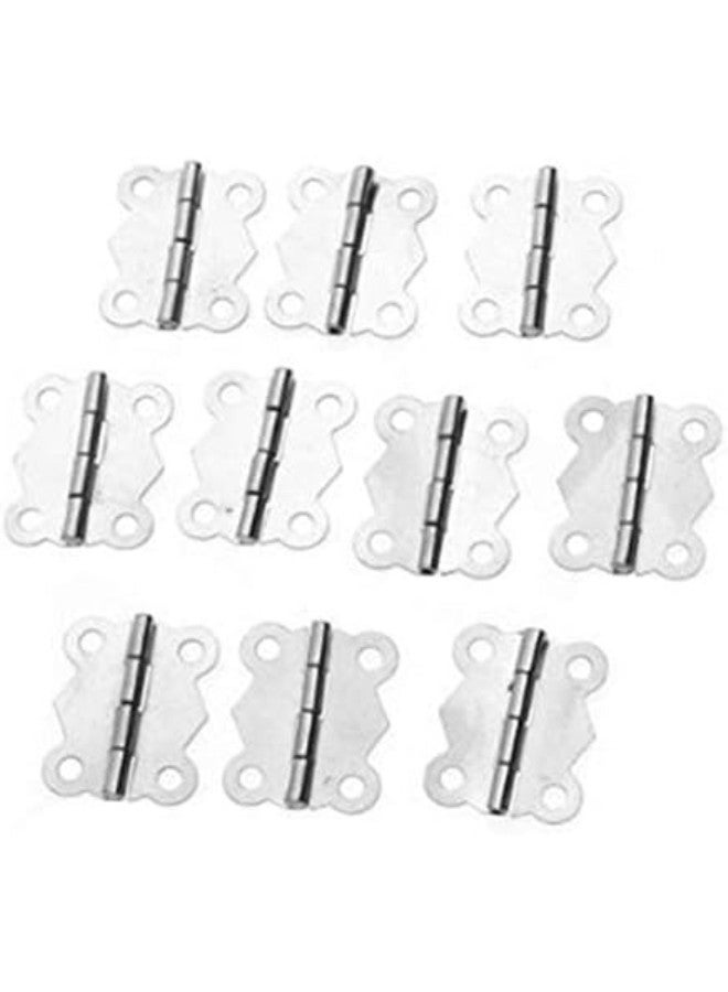 klarako 10pcs Mini Butterfly Hinges Jewelry Box Hinges Wooden Box Drawer Cabinet Door Hinges (Silver)