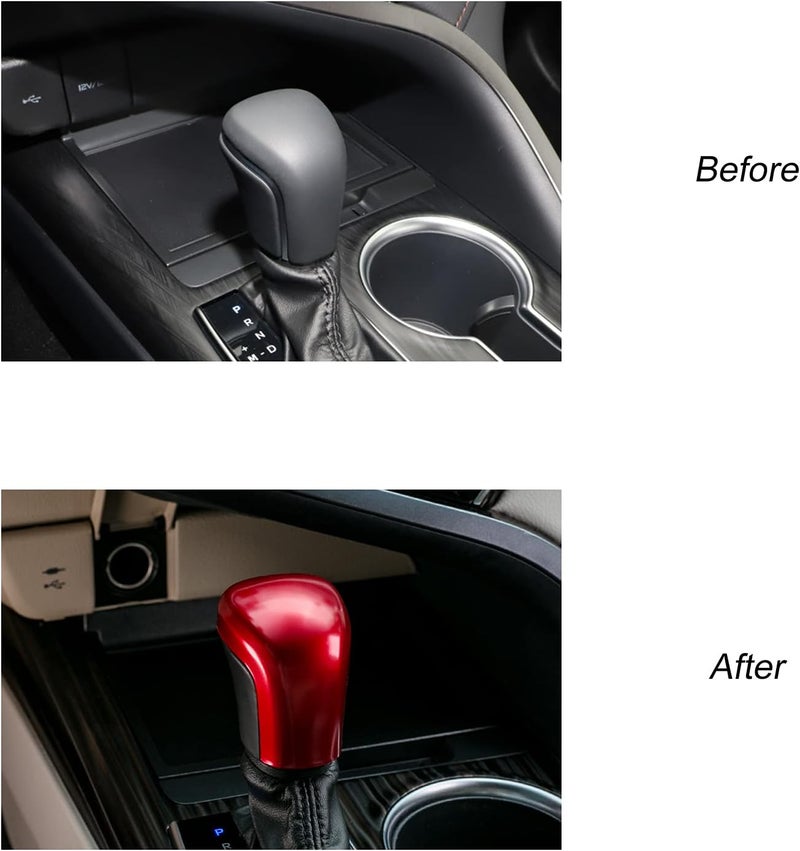 CKE Compatible with Toyota Camry 2026 2025 2024 2023 2022 2021 2020 2019 2018 for Corolla Cross Avalon Accessories Car Gear Shift Knob Cover Trim Protector Cap -Red - Image 5