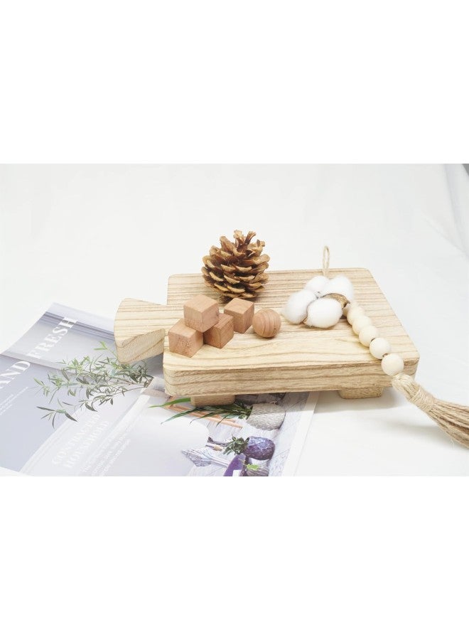 1/2PCS Wood Pedestal Stand Riser, 9×6×2 Inches Soap Holder/plant Holder/kitchen Tray Display Pedestal Stand for Kitchenu0026bathroom (2PCS)  - Image 4