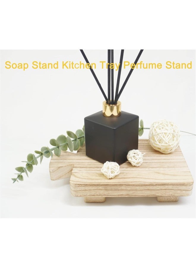 1/2PCS Wood Pedestal Stand Riser, 9×6×2 Inches Soap Holder/plant Holder/kitchen Tray Display Pedestal Stand for Kitchenu0026bathroom (2PCS)  - Image 3