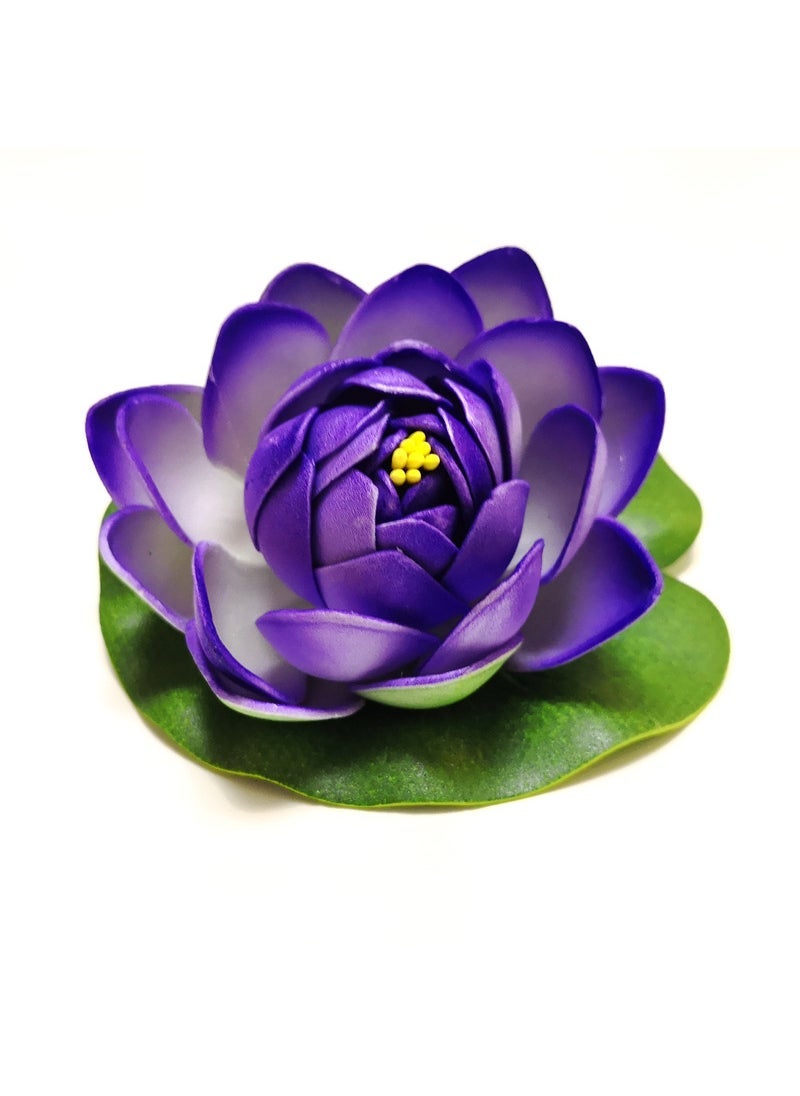 Generic 10cm Artificial Lotus Pond Decor Blue