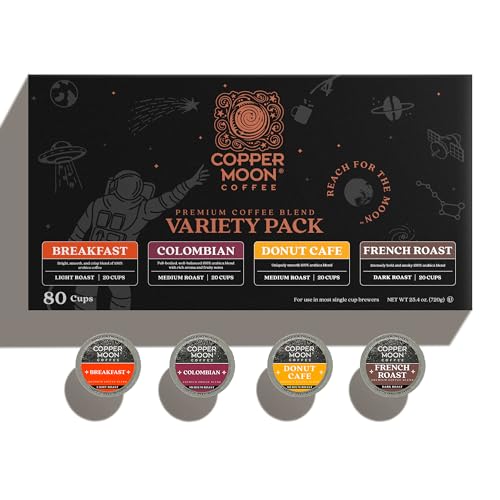 Copper Moon Single Serve Coffee Pods For Keurig K-Cup Brewers, Light Medium & Dark Roast, Variety Pack, 80 Count - Image 2