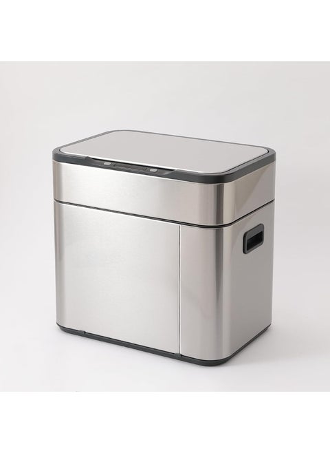 UMAI (9L+9L Dustbin For Kitchen | Dustbin For Bathroom | 37cm Automatic Smart Sensor Dustbin For Bedroom | Steel Dustbin With Lid | Hands Free Access | Dustbin For Office | Garbage Bin - Silver