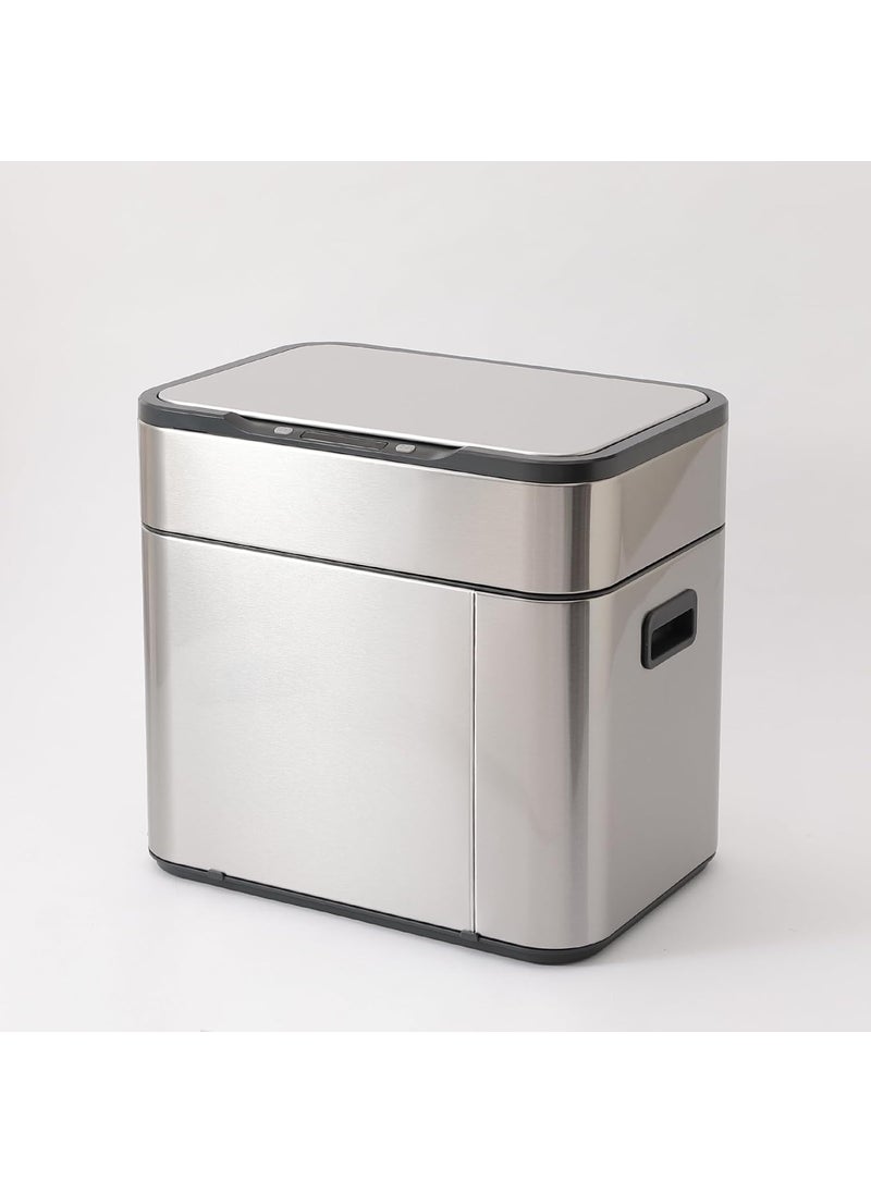 UMAI (9L+9L Dustbin For Kitchen | Dustbin For Bathroom | 37cm Automatic Smart Sensor Dustbin For Bedroom | Steel Dustbin With Lid | Hands Free Access | Dustbin For Office | Garbage Bin - Silver
