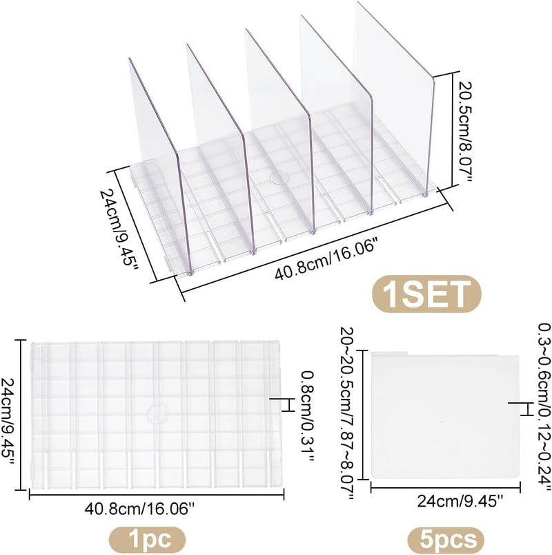 klarako Plastic Handbag Display Case for Closet, Plastic Bag Divided Organizer Adjustable Handbag and Purse Organizer Adjustable Divided Purse Organizer for Closets, 16.06x9.44x8.07 Inch - Image 2