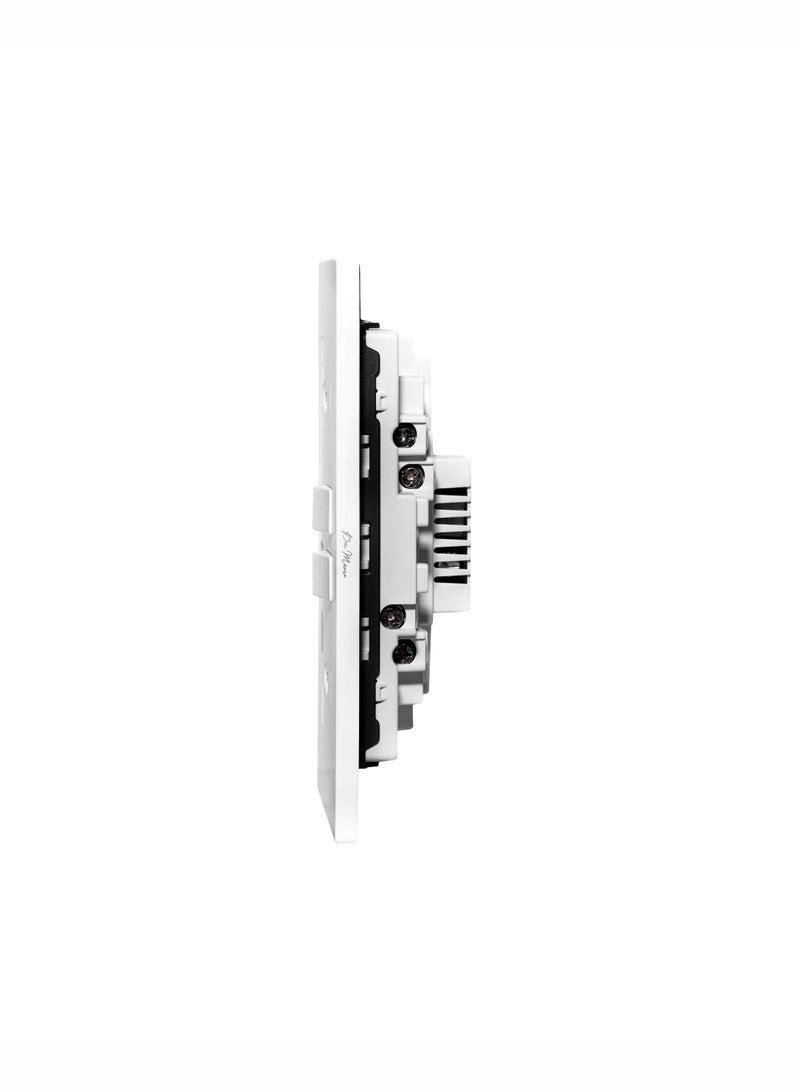 Donmarco Ultra Thin 2 Gang Double MF Socket 13A with USB + Type-C Ports (5V 3.1A) – Fire-Resistant Electric Outlet , 3-Year Warranty , Sleek Plastic Design (Matt White) | Wall Socket Power Outlet - Image 3