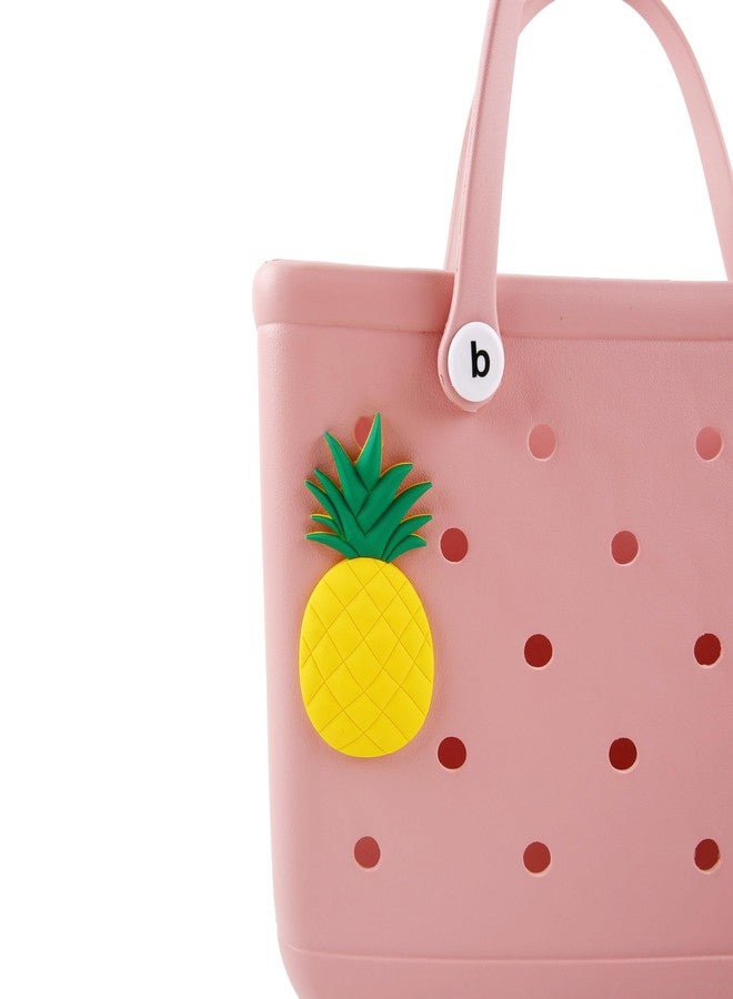 Vagocom 5 Inches Fruit Charm Accessory for Bogg Bag and Simply Southern Tote, Large Pineapple Stytle Insert Decorative for Rubber Beach Handbag - Image 1