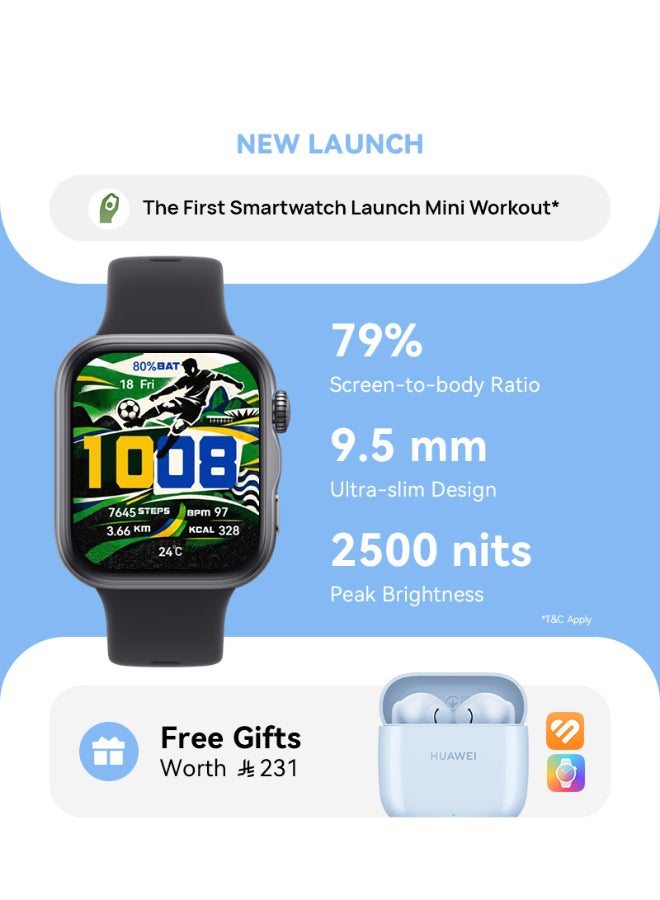 HUAWEI WATCH FIT 5 Smart Watch, Mini Workout , Advanced Sleep & Health Tracking, Sports Monitor, iOS & Android, Up to 10-Day Battery Life with Free FreeBuds SE 2 + Watch Faces + HUAWEI Health+, black - Image 1