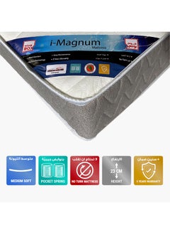 Home Box iMagnum Twin Foam and Pocket Spring Mattress Single 200x120 cm With Thickness 23 cm White  - Image 1