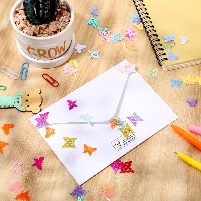 Zomiboo Butterfly Party Table Confetti Colorful Butterfly Confetti Glitter Holographic Flake Sequins Engagement Bridal Shower Mother's Day Party Birthday Sprinkles Scatter Confetti Decorations, 3.52 Oz/100 g - Image 4