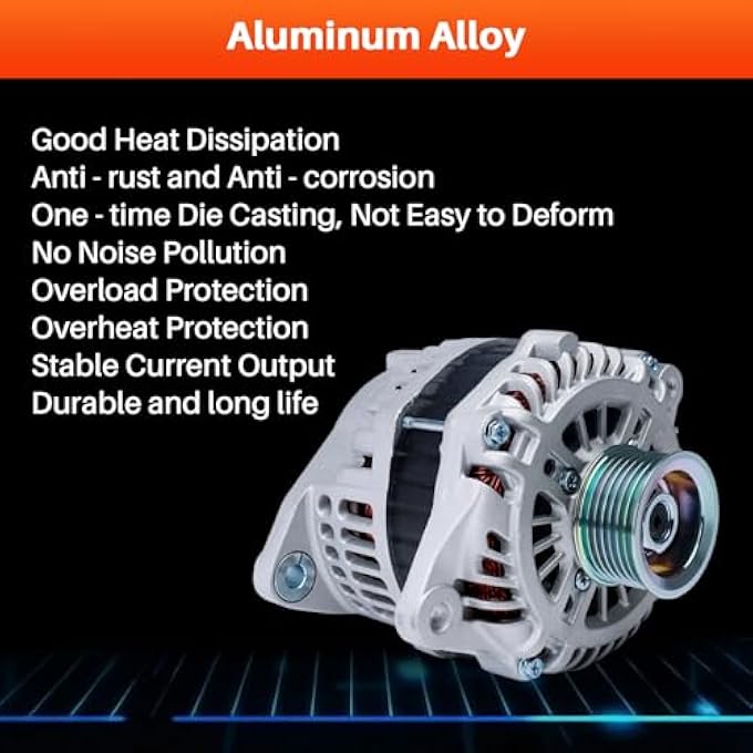 KALANBAY 11538 Alternator for Infiniti JX35 2013 QX60 2014-2016, Nissan Murano 2015-2017 Pathfinder 2013-2017,12V 150Amp, Replace A003TJ3991 - Image 4