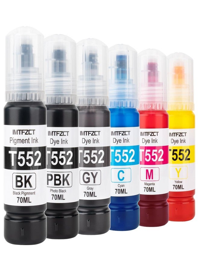 imtfzct Compatible 552 Ink Refill Bottles for Photo ET 8550 ET8550 Photo ET 8500 ET8500 8550 8500 Printers (BK PB C M Y GY) - Image 1