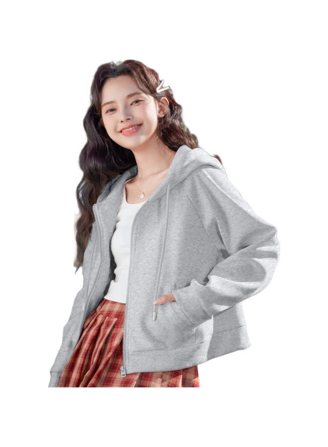 Baleno Short Hooded Sweatshirt Jacket For Women, Spring And Autumn Versatile Casual Fashion Cardigan, Skin-Friendly Breathable Top - Image 2