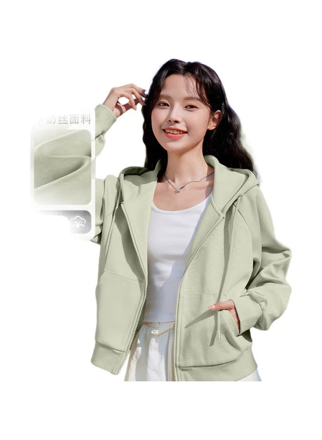 Baleno Short Hooded Sweatshirt Jacket For Women, Spring And Autumn Versatile Casual Fashion Cardigan, Skin-Friendly Breathable Top - Image 1