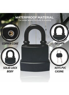 Divik Divik Heavy Duty Waterproof Padlock with Key Outdoor Padlocks for Gate Lock Office Garden Gate Gym or School Locker with Keys Small Outdoor Pad Lock 1Pcs 45mm with 3 Keys  - Image 5