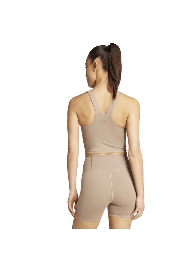 Adidas Adidas All Me Ms Tank Brown Workout Bra - Medium Support Bra For Women - Image 4