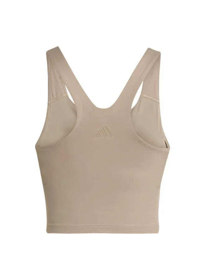 Adidas Adidas All Me Ms Tank Brown Workout Bra - Medium Support Bra For Women