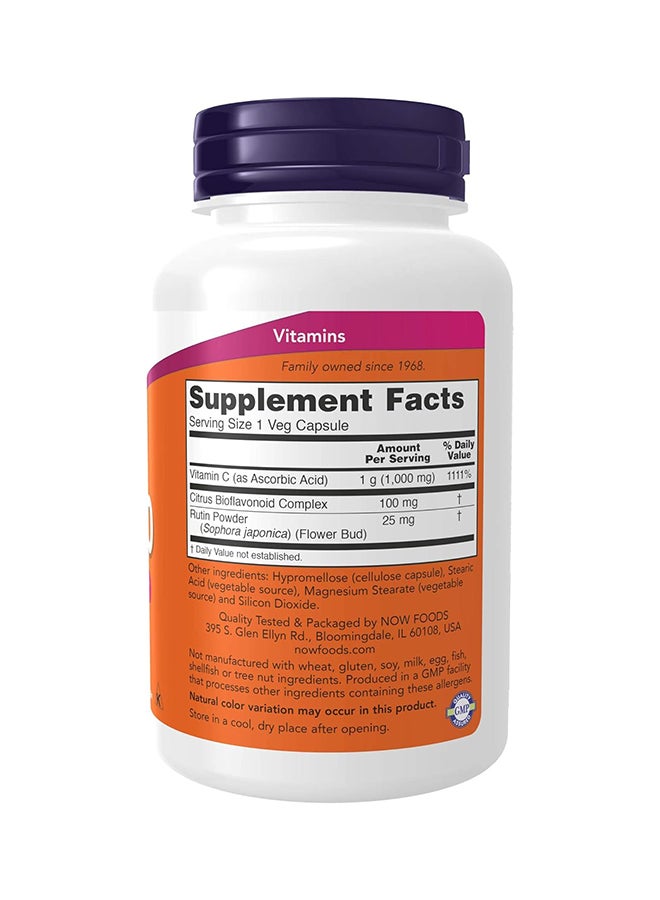 Now Foods Vitamin C-1000 Sustained Release with Rose hip, 100 Tablets - Image 2