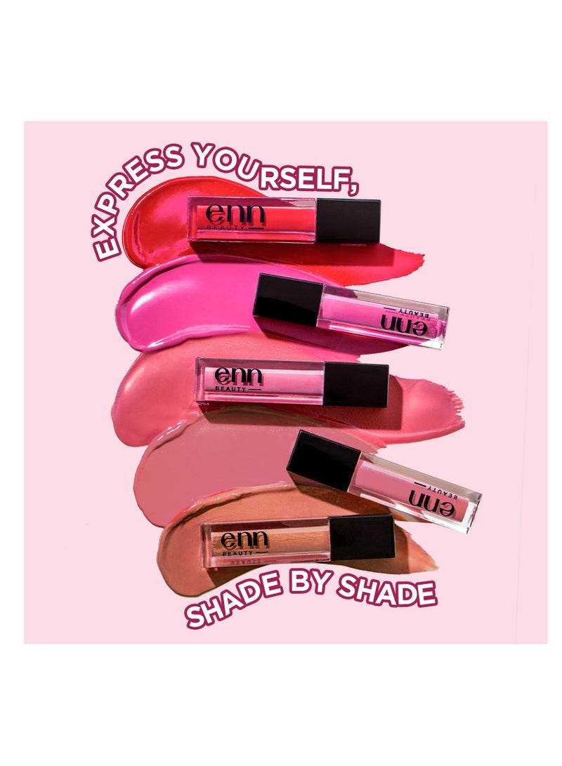 Enn Long Lasting Semi Matte Liquid Lipsticks with 12 Hour Coverage  Transferproof  Highly pigmented Goodness of Natural Ingredients with Intense Color Compact Pack of 5 - Image 3