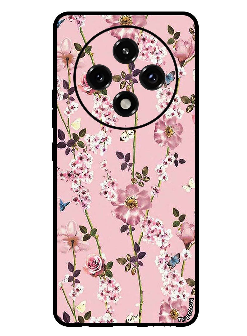 Theodor Protective Case Anti Scratch Shock Proof Bumper Cover For Oppo A3 Pro Small Pink Flowers - Image 1