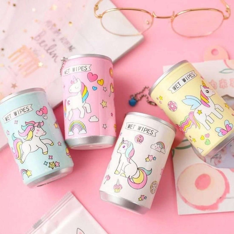 MFH 30Pieces in one can Mini Tissue in Cartoon Printed Tin Can for Cleaning Face Body for Kids Girls and boys Women Napkin Portable Tin Wet Wipes PACK OF 2 RANDOM DESIGNE - Image 3