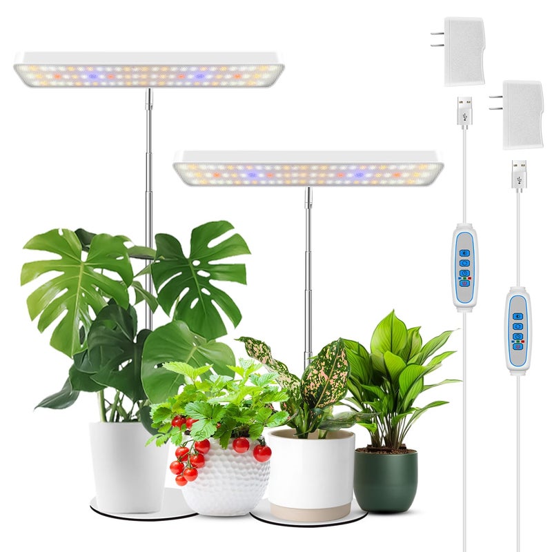Wiaxulay Plant Grow Light 78 LEDs Grow Light for Indoor Plants Full Spectrum Height Adjustable Desk Growing Lamp with Metal Base Auto Timer 61216Hrs 3 Lighting Modes 5 Dimmable Levels2 Pack - Image 2