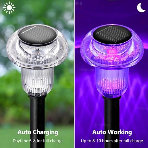 Priddop Solar Christmas Lights Outdoor Pathway Waterproof 12 Pack Color Changing LED Acrylic Mushroom Decorative Garden Lights for Yard Landscape Patio Outside Christmas Decorations Outdoor - Image 5