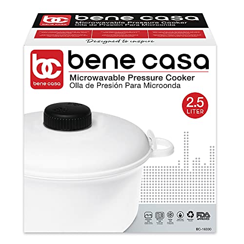 Bene Casa - 2.6 Qt. Microwave Pressure Cooker - Non-stick Surface and Locking Lid - Cooks Up to 12 Cups of Cooked Rice (6 Cups Uncooked) - Image 3