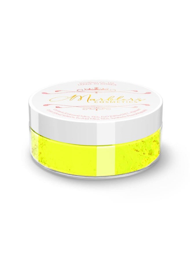 MARBLERS Fluorescent Mica Powder [Neon Yellow] 0.11oz (3g) | Matte Pigment | Non-Toxic | Vegan | Cruelty-Free | Nail Polish, Nail Art, Soap, Craft | Festival, Rave & Party Makeup  - Image 1