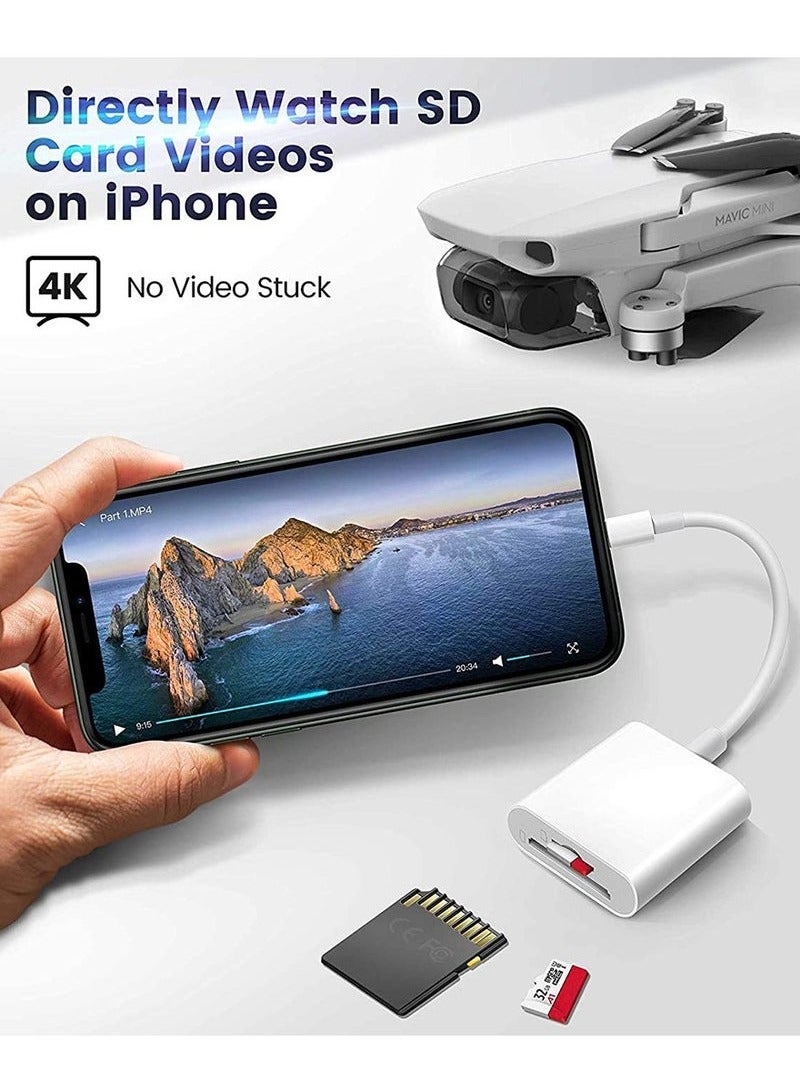 XiaoGiqi SD Card Reader for iPhone/iPad, Micro SD Card Reader with Dual Slots Compatible with iPhone  - Image 3