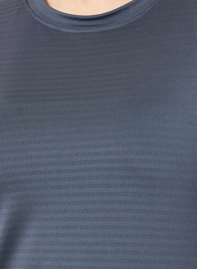Styli Active Textured Basic Short Sleeve Top