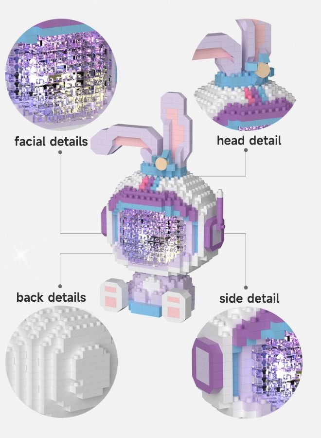 688-Piece StellaLou Mini Building Sets, Micro Blocks Cool Small Toys with Led Lighting Kit, Stacking Blocks Construction Series Assembling Building Blocks Intelligent Development Toys - Image 4