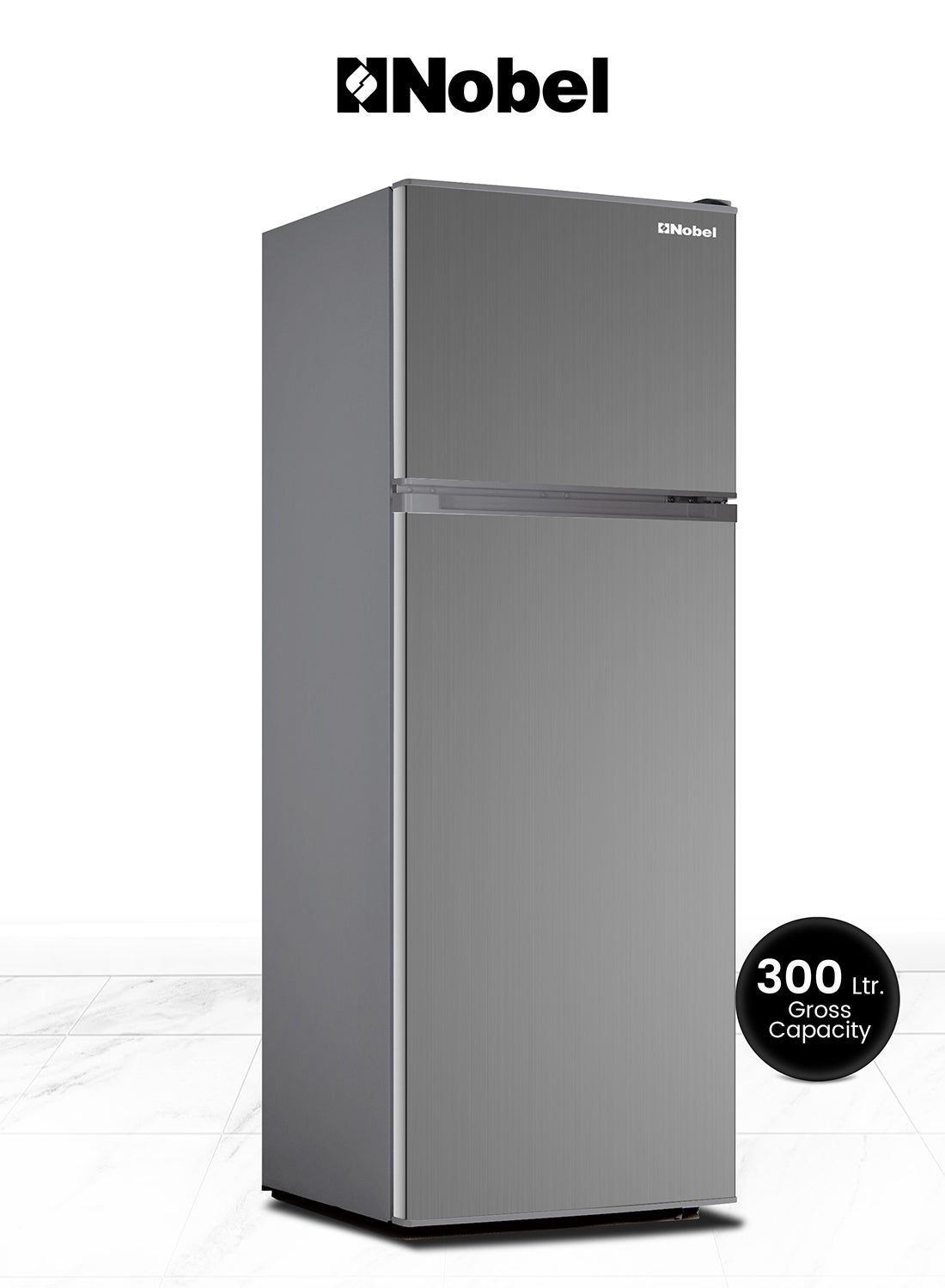 300 L Gross / 213 L Net, Double Door Refrigerator, Defrost, R600a Refrigerant, 3 Star Esma, Temperature Control, Inside Light, Outside Condenser, Vegetable Crisper, Glass Shelfs, Egg Tray and Bottle racks NR300SI Inox Colour