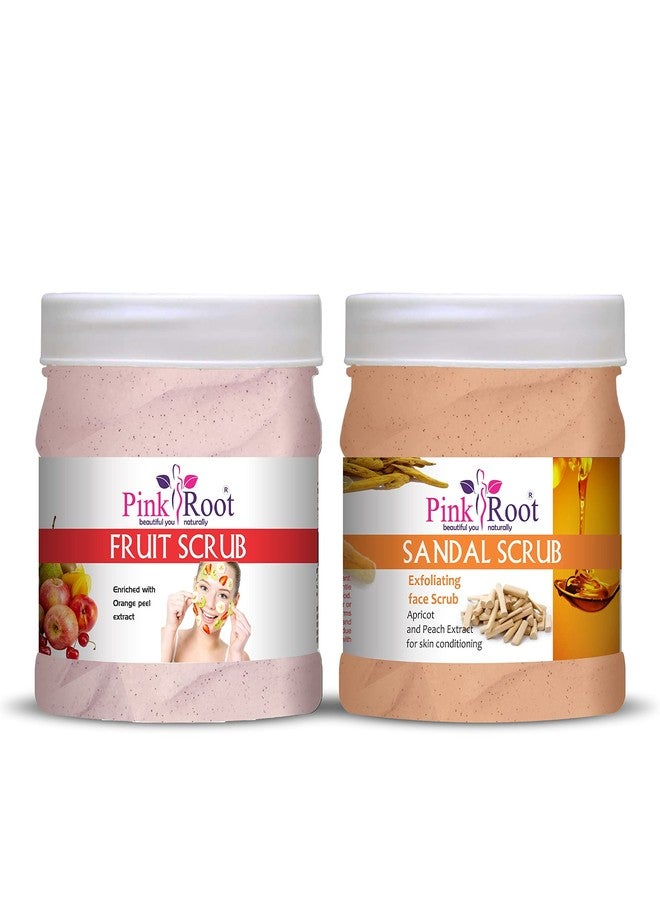 Pink Root Sandal Scrub 500gm with Fruit Scrub 500gm - Image 1