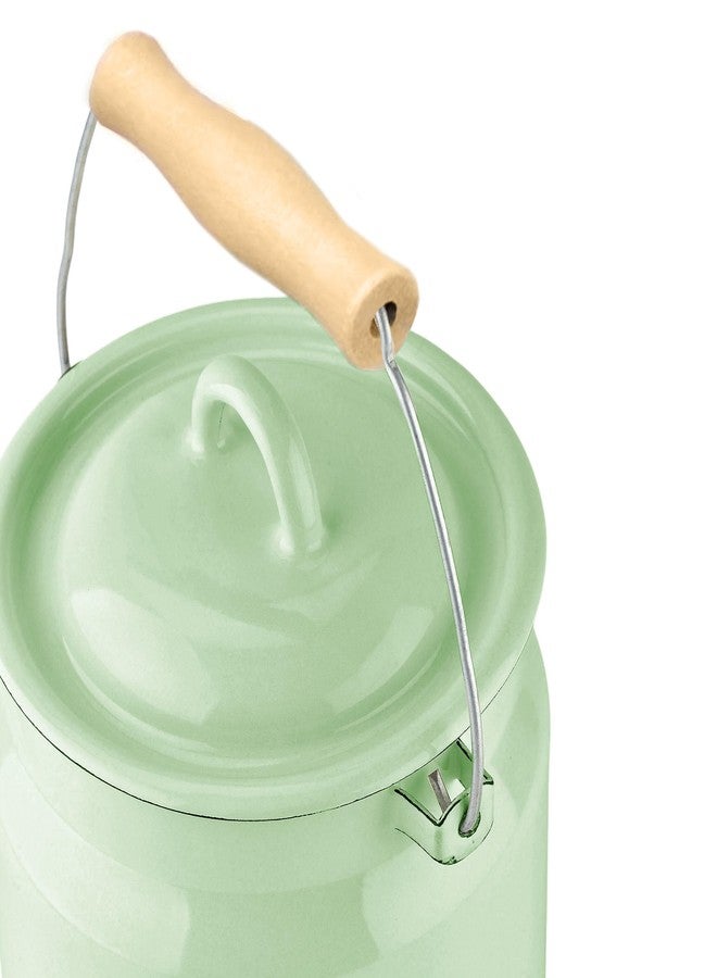 STP GOODS Vintage Style Enamel Milk Can with Lid 3.5 Qt (3.3 L) Pastel Color, Rustic Design (Mint 3.5-qt (3.3 L)) - Image 2