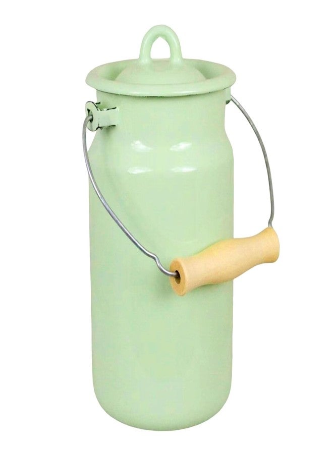 STP GOODS Vintage Style Enamel Milk Can with Lid 3.5 Qt (3.3 L) Pastel Color, Rustic Design (Mint 3.5-qt (3.3 L)) - Image 1