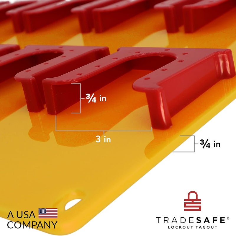 TRADESAFE Lockout Tagout Tags Station, Wall-Mountable Loto Tags Board, 10 Impact-Resistant Holders, Acrylic Lockout Tagout Board for Equipment Lock Out Tags - Image 3